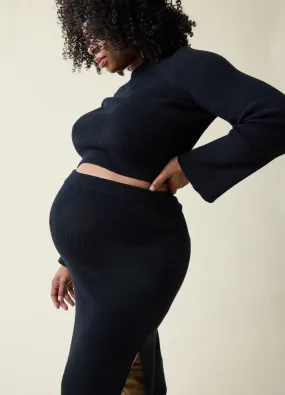 The Mix + Mingle Black Maternity Midi Skirt Set