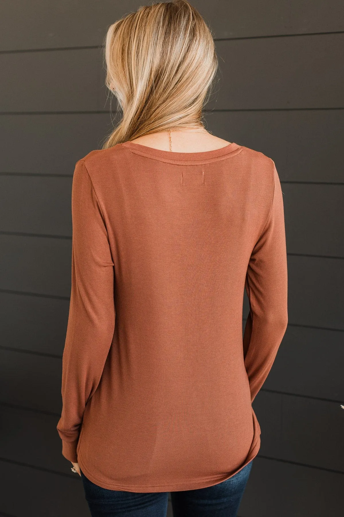 Thread & Supply Best Moments Knit Top- Cognac