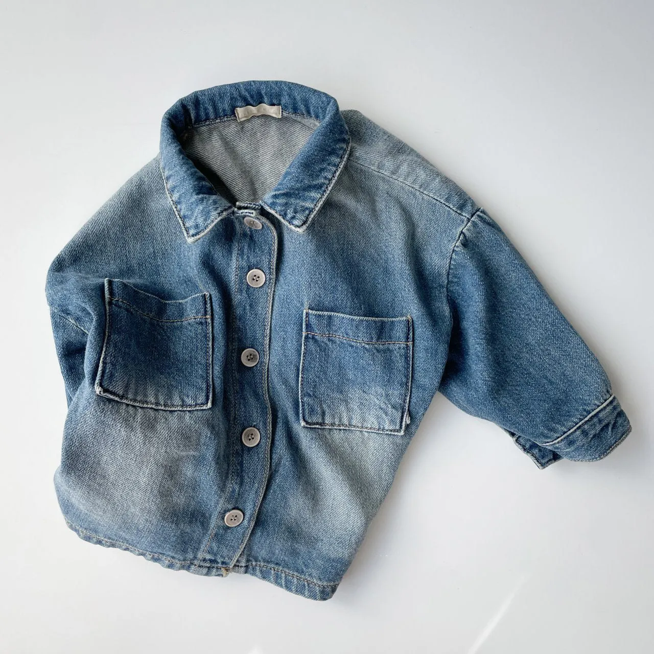 Toddler Long Sleeve Washed Denim Jacket (1-6y) - Blue