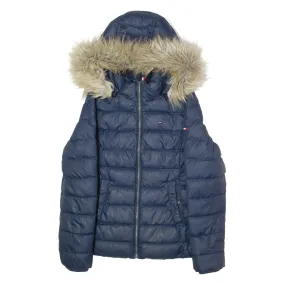 TOMMY HILFIGER Womens Puffer Jacket Blue Hooded M