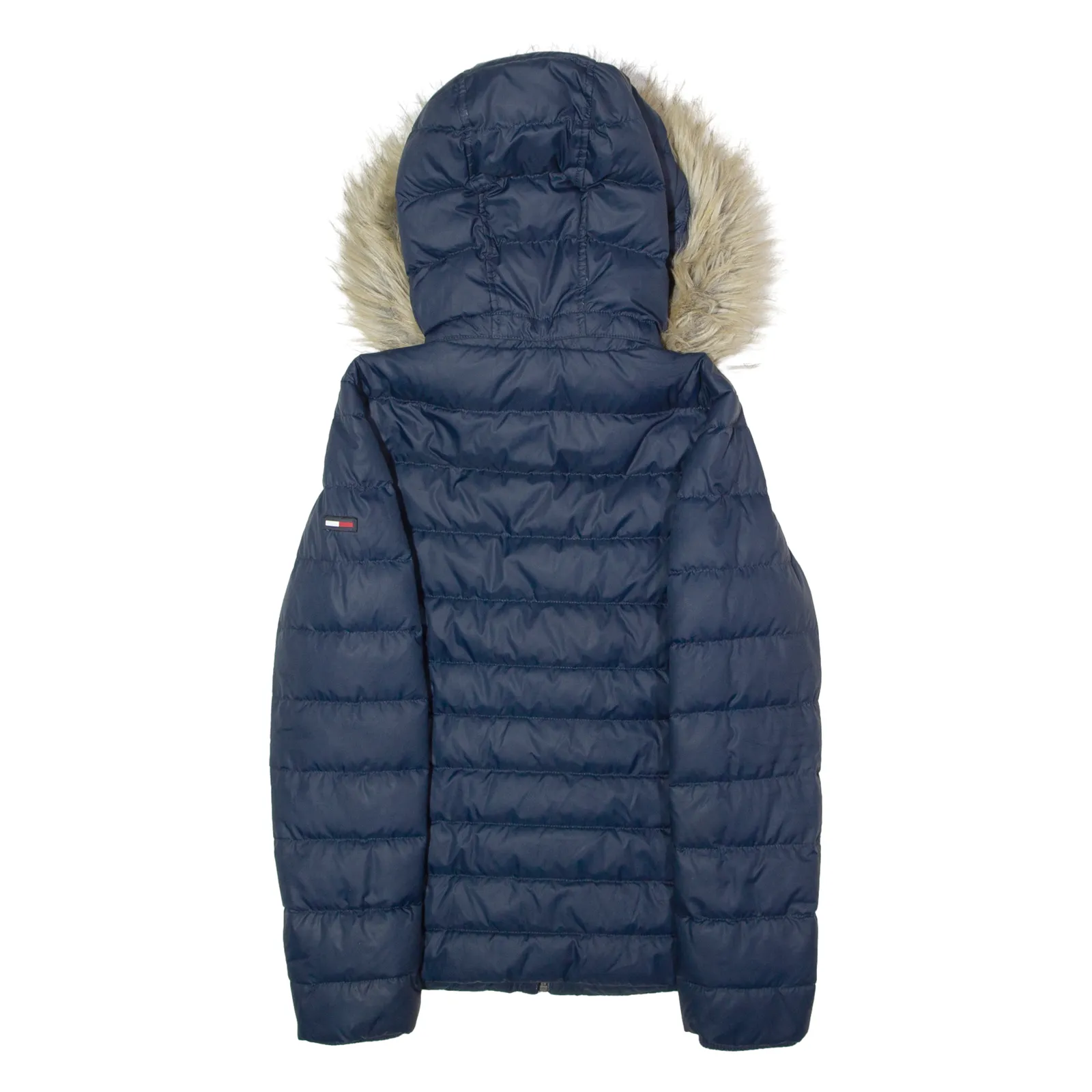 TOMMY HILFIGER Womens Puffer Jacket Blue Hooded M