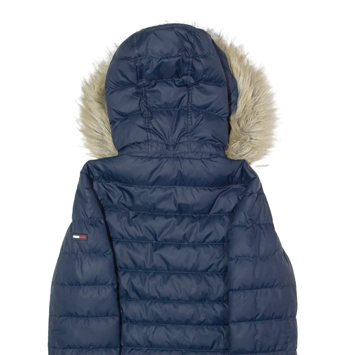 TOMMY HILFIGER Womens Puffer Jacket Blue Hooded M