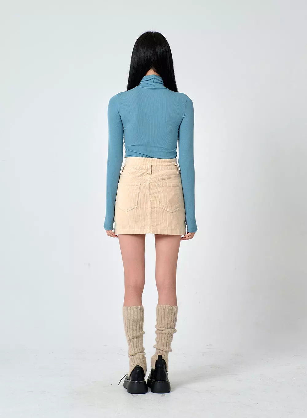 Two Button Corduroy Mini Skirt ON29