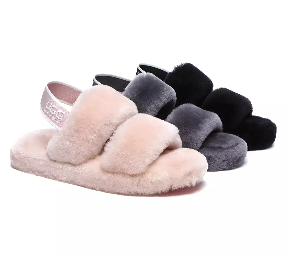 UGG Australian Shepherd Slingback Fluffy Slides Women Lonnie