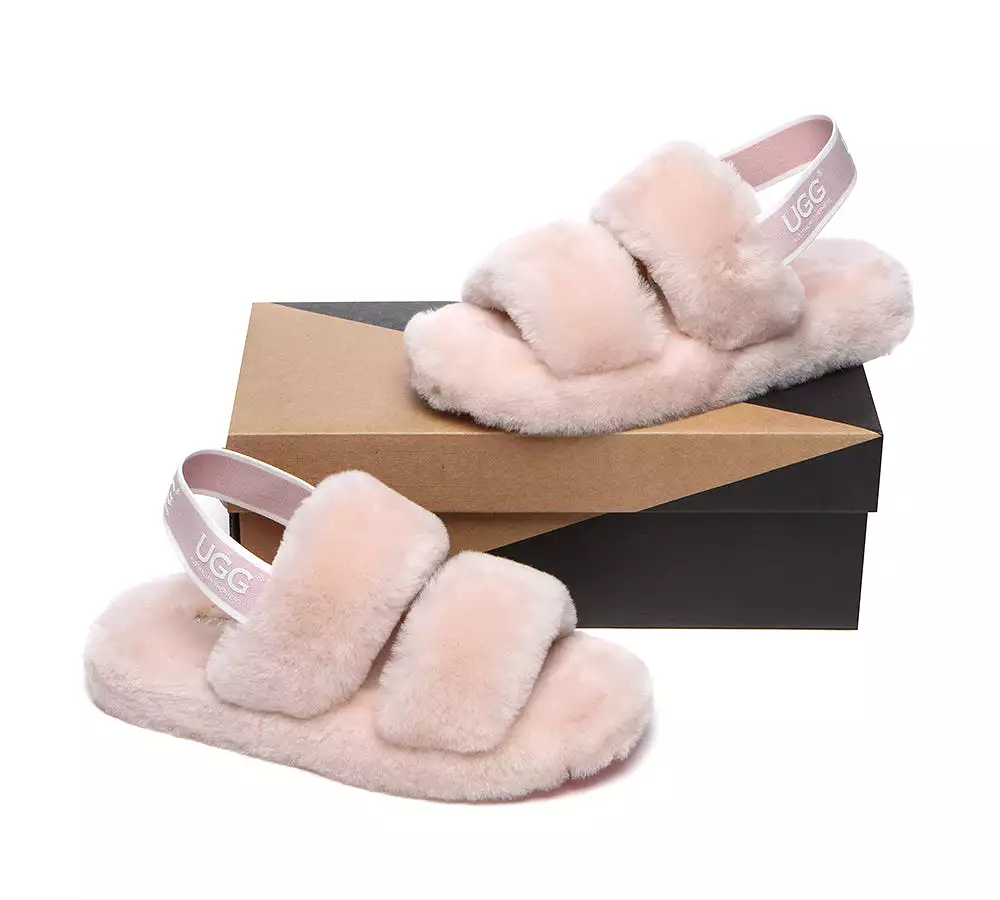 UGG Australian Shepherd Slingback Fluffy Slides Women Lonnie