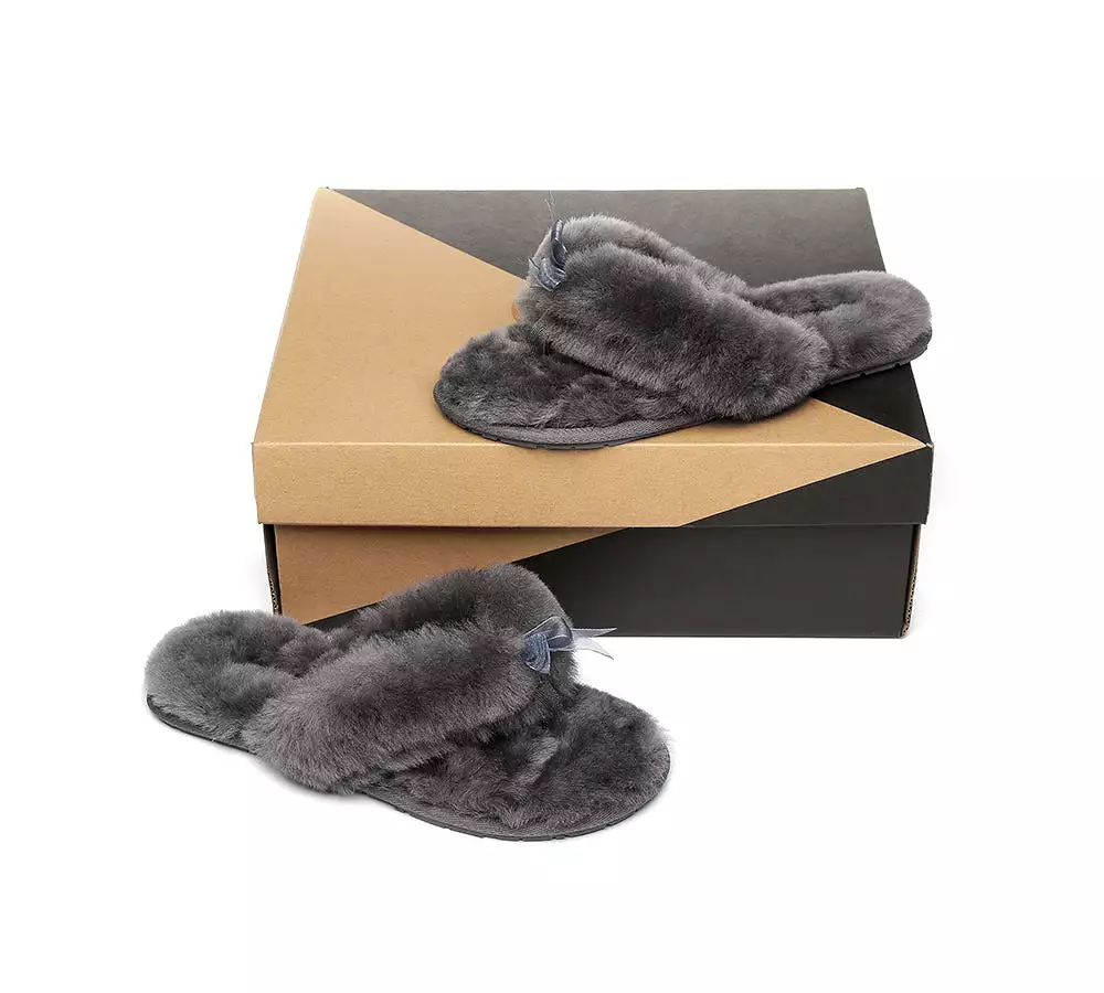 UGG Australian Shepherd Women Fluffy Slides Thongs Cinderella