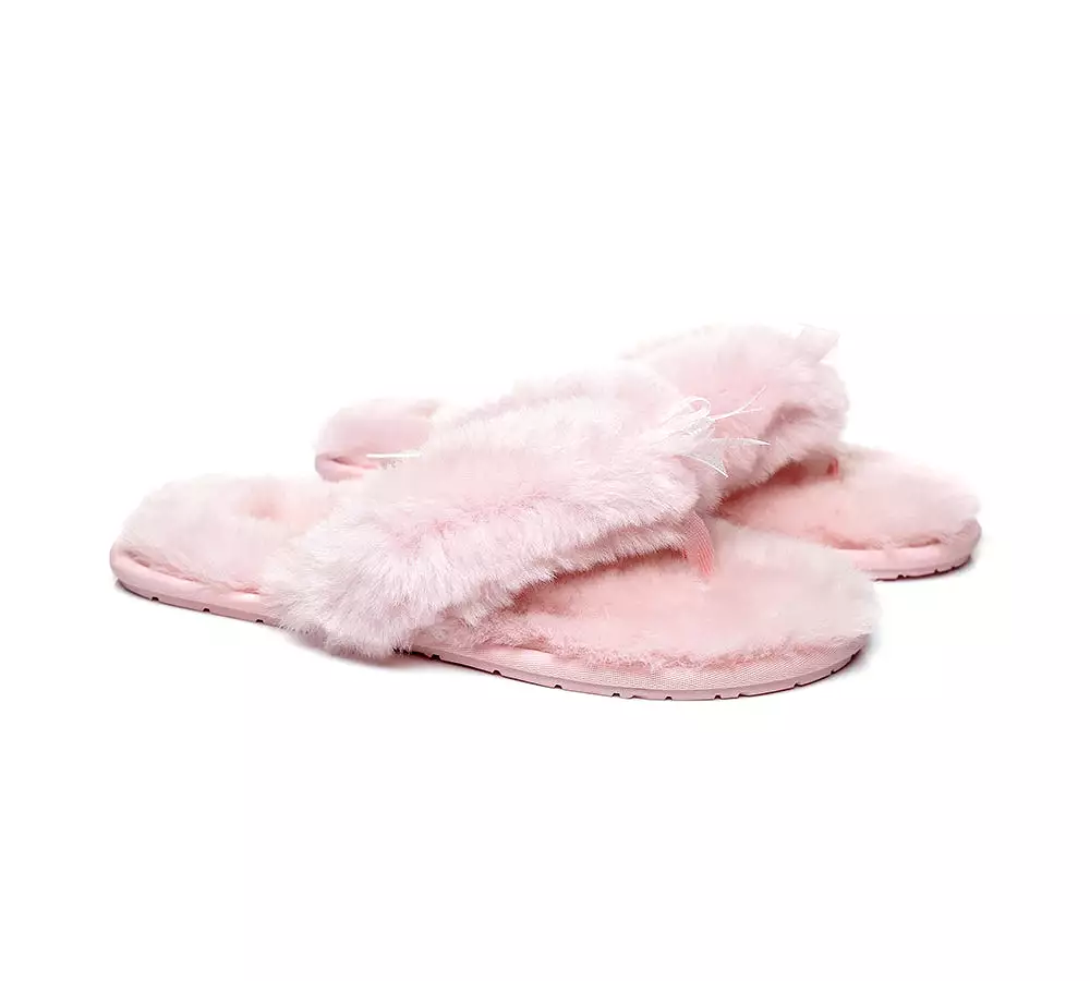 UGG Australian Shepherd Women Fluffy Slides Thongs Cinderella