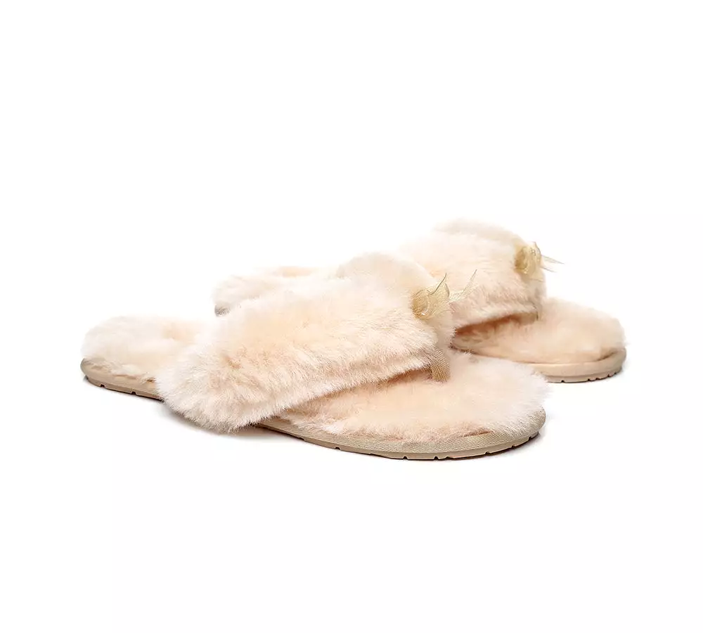 UGG Australian Shepherd Women Fluffy Slides Thongs Cinderella