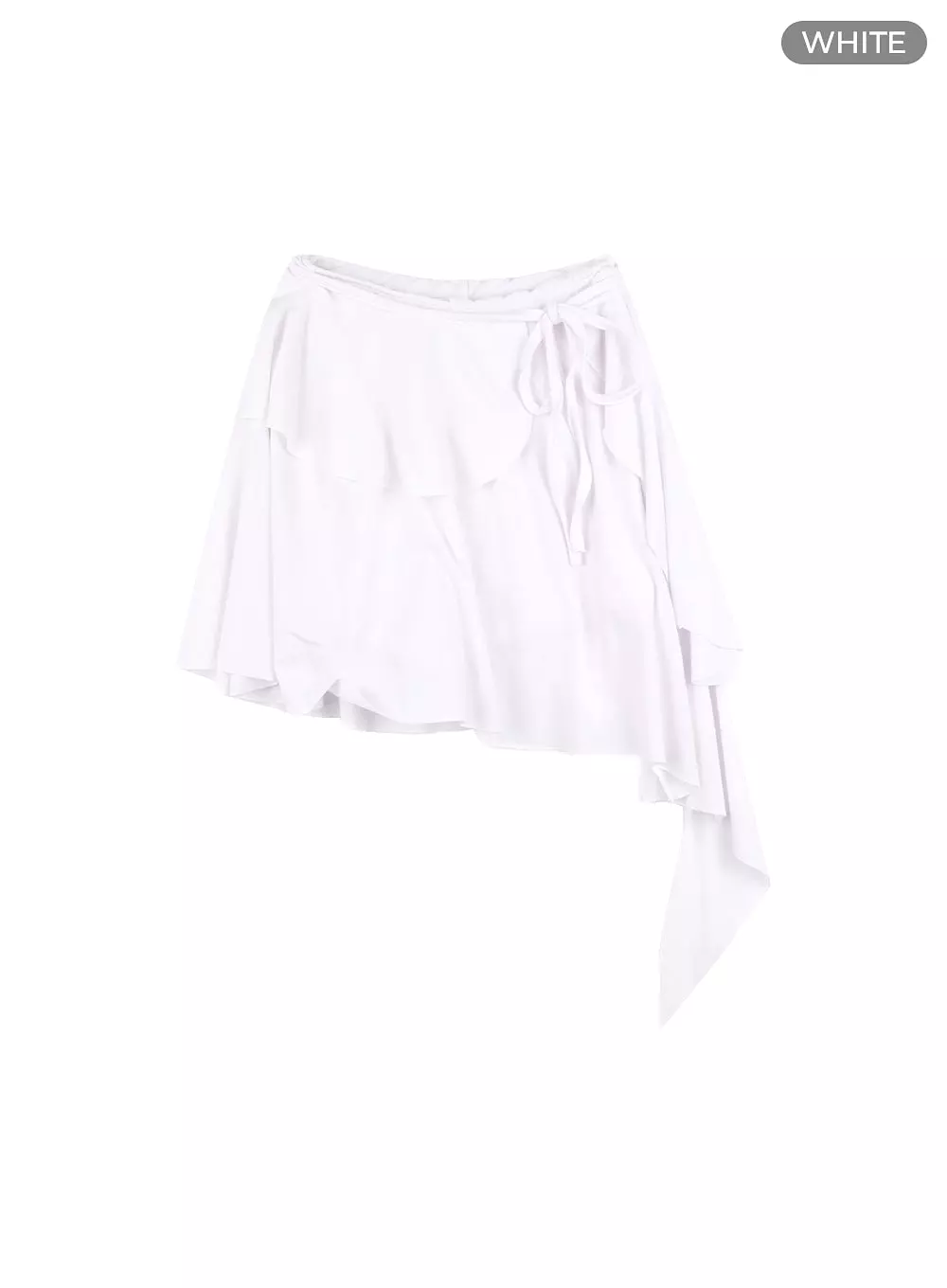 Unbalanced Bowknot Detail Cotton Mini Skirt OM426