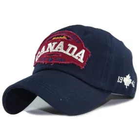 Unisex Cotton Canada Letters Embroidered Patch Snapback Baseball Cap