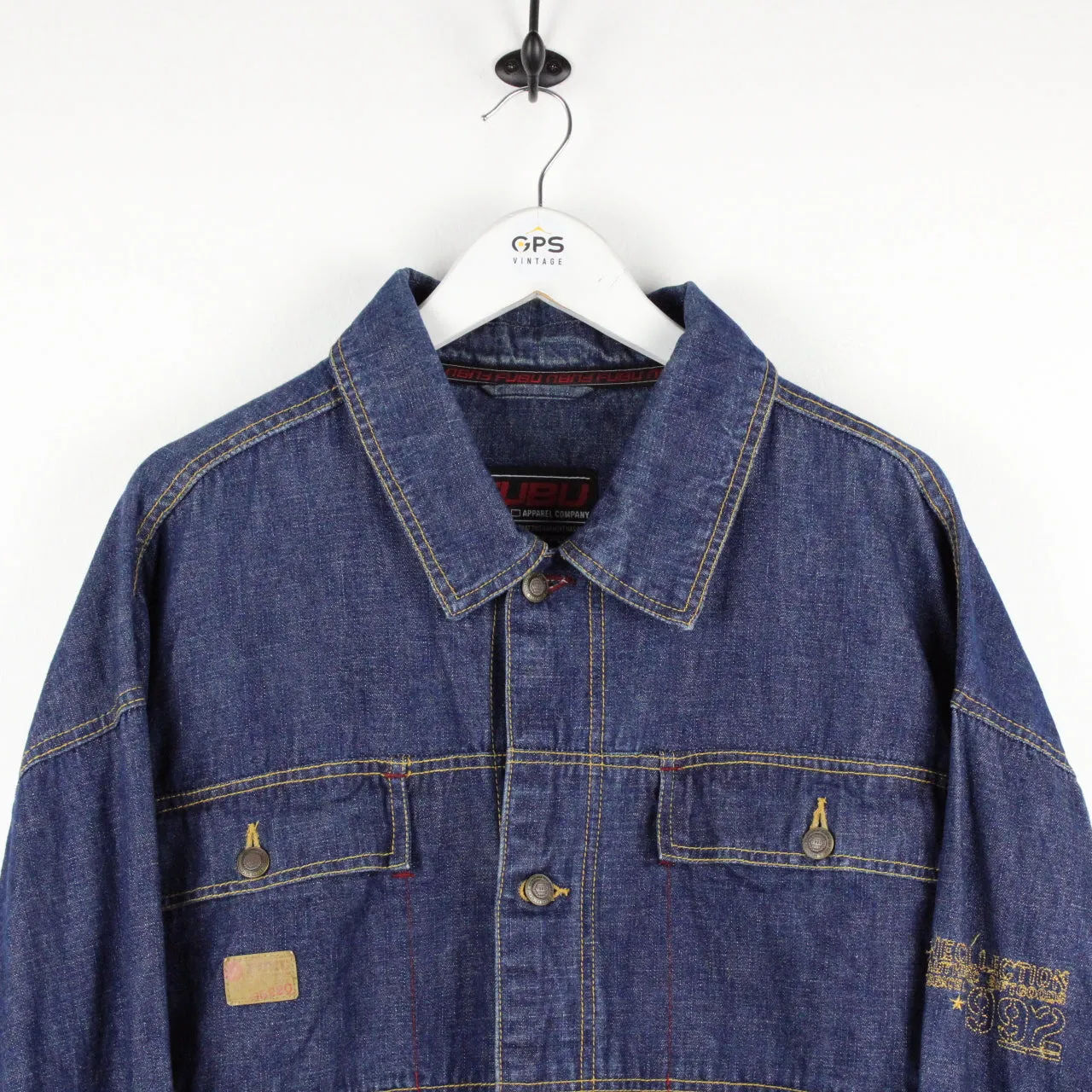 Vintage 90s FUBU Denim Jacket Blue | XXL