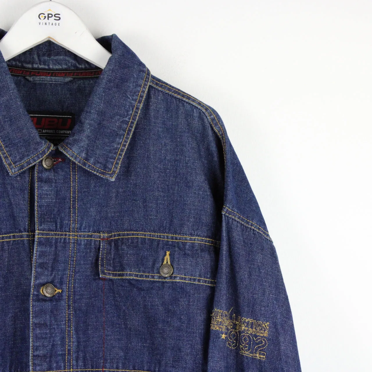 Vintage 90s FUBU Denim Jacket Blue | XXL