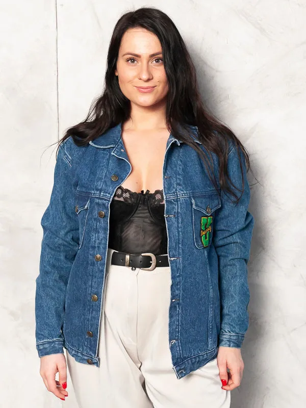 Vintage Denim College Women Jacket