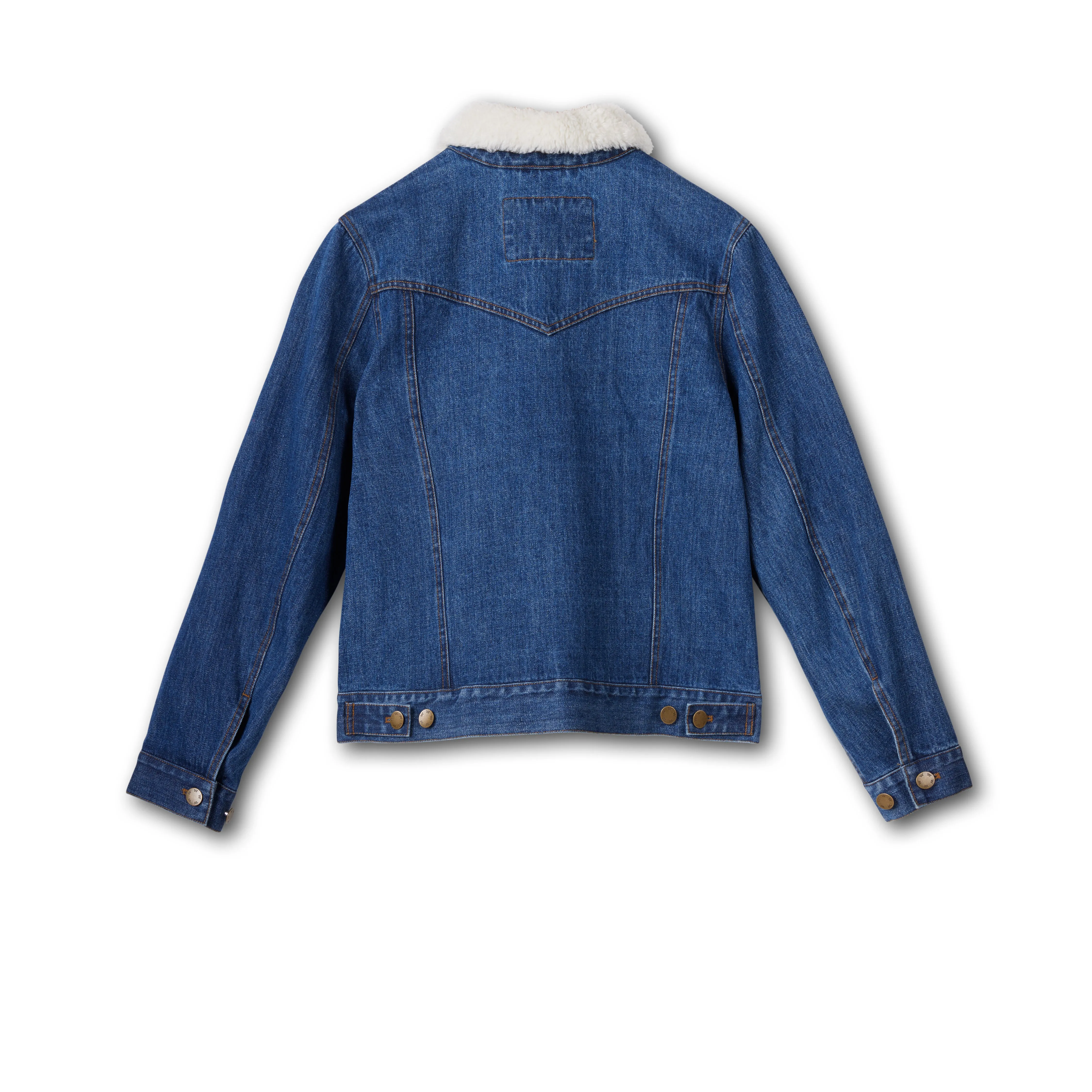 Women's Western Yoke Sherpa Collar Denim Jacket