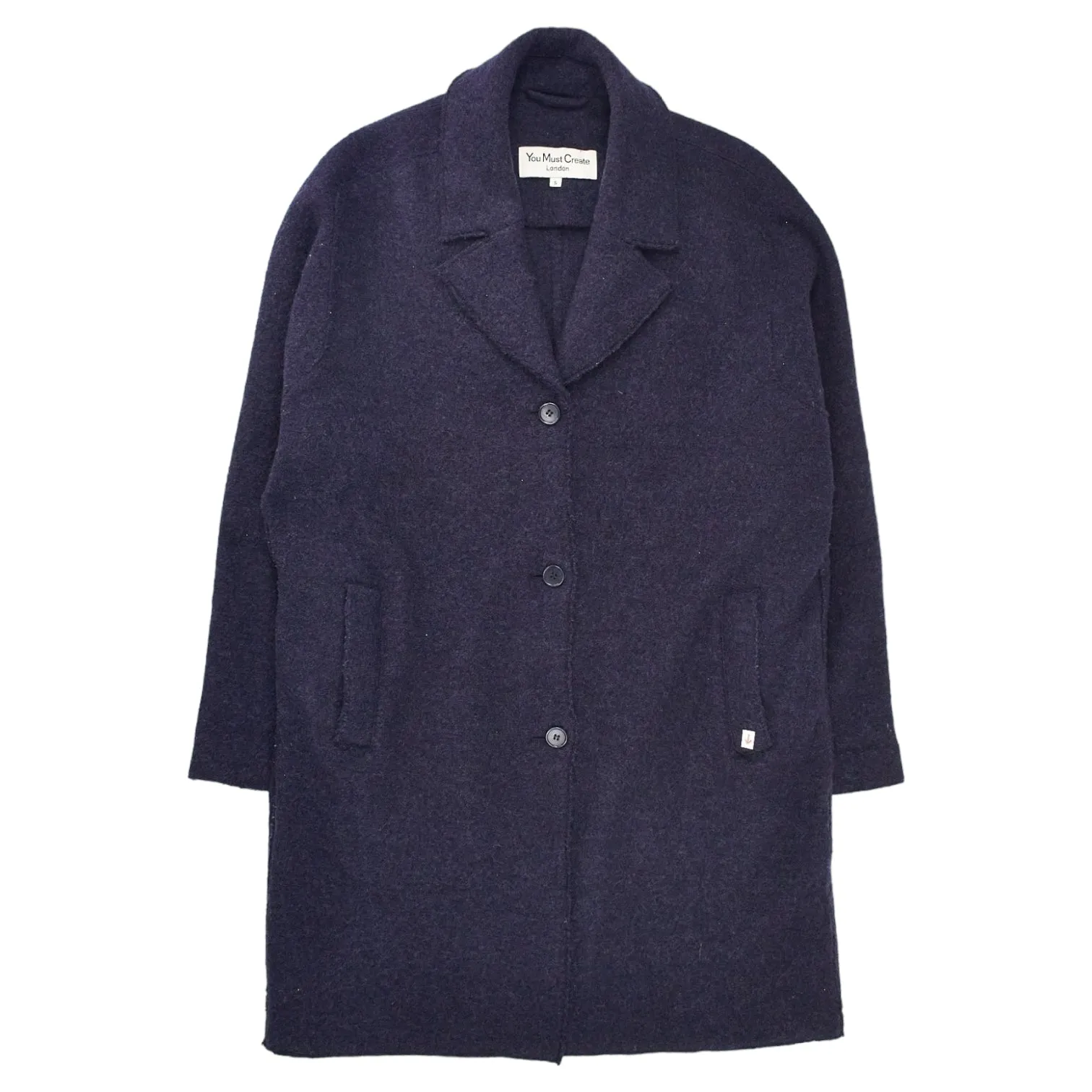 YMC Navy Felted Wool Coat